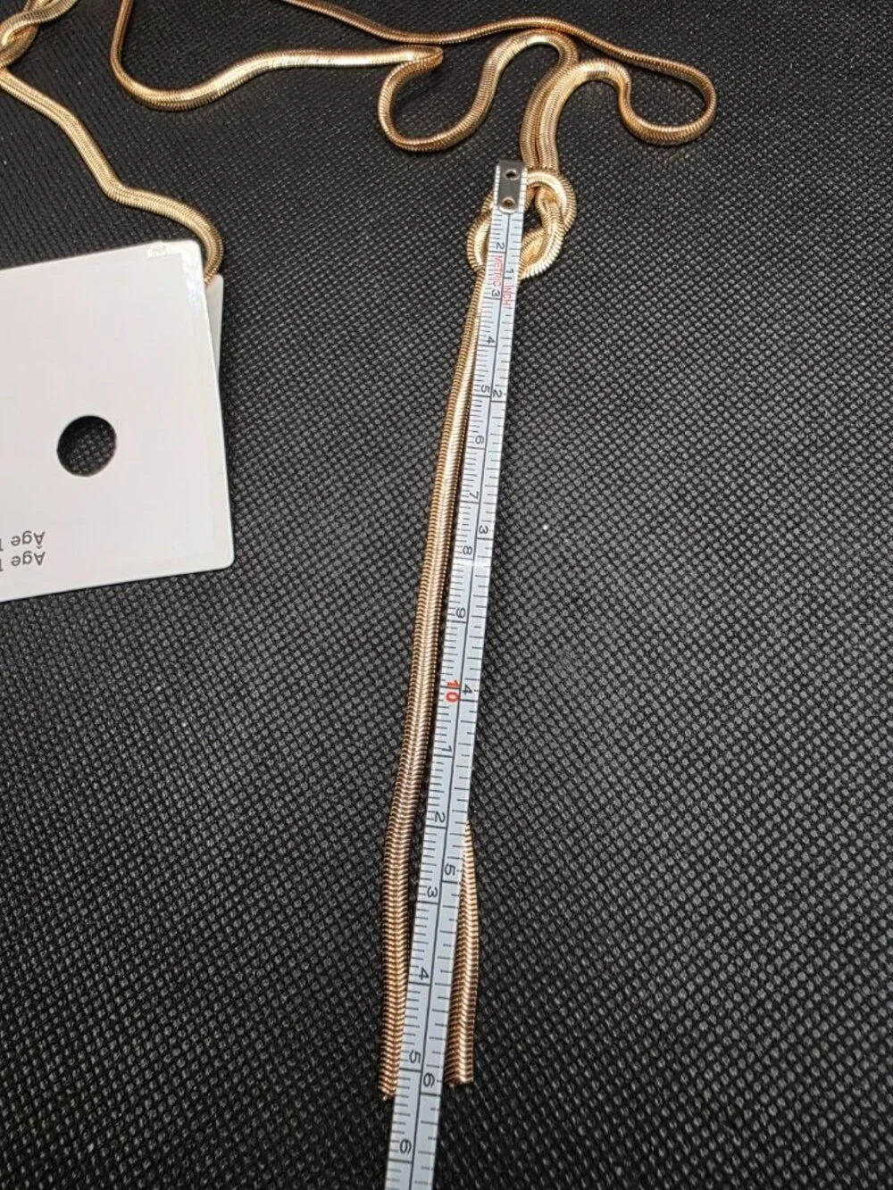 GAP Gold Tone Snake Chain Lariat Knot Necklace 31